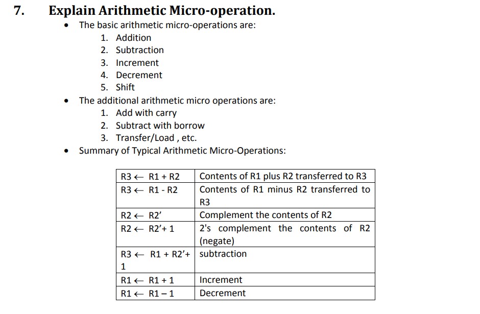 arithmetic micro operation